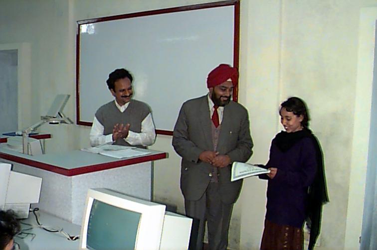 Picture of Student receiving certificate